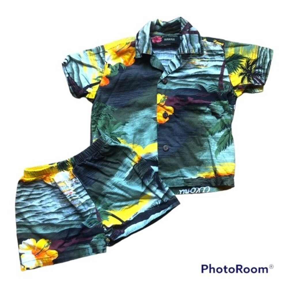 Ali’i Fashions HAWAII Button Up Shirt & Shorts Set Sz 6M Baby